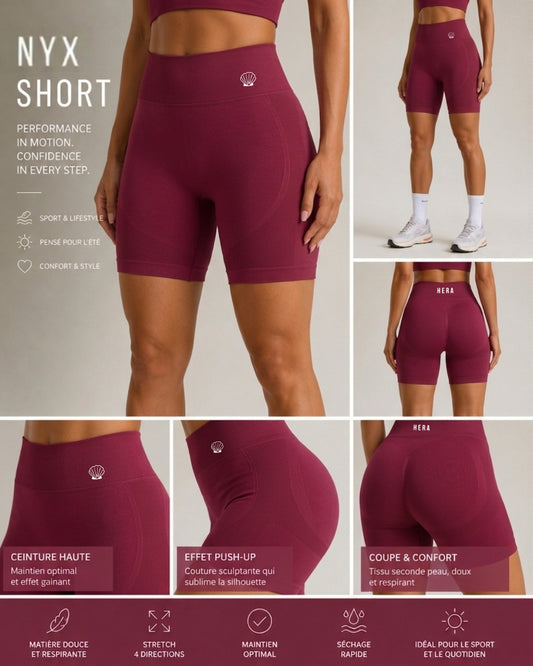 Short sculptant taille haute Nyx framboise