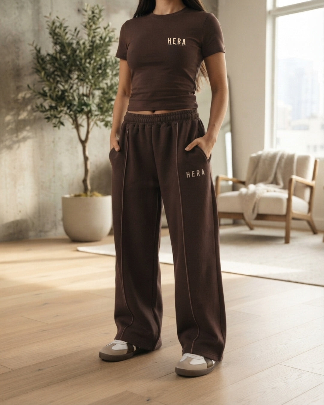 Jogger femme marron PERSEPHONE – Pantalon sport & lifestyle